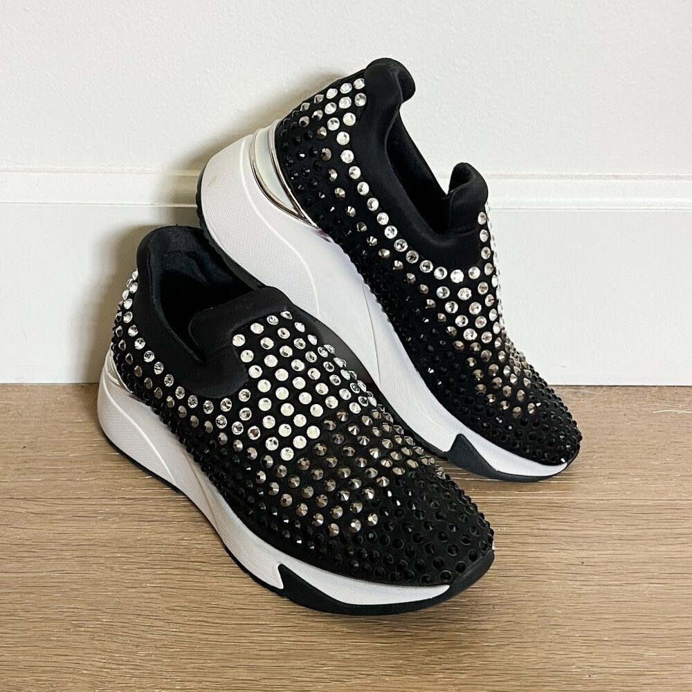 INC International Concepts // Black Oneena Rhinestone Slip On Sneakers 6.5M